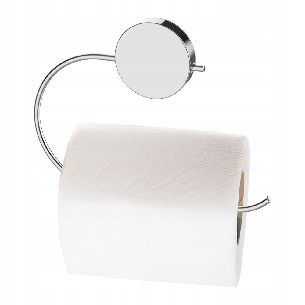 TOILET PAPER HOLDER SILVER STEEL DURABLE SELF ADHESIVE STYLISH