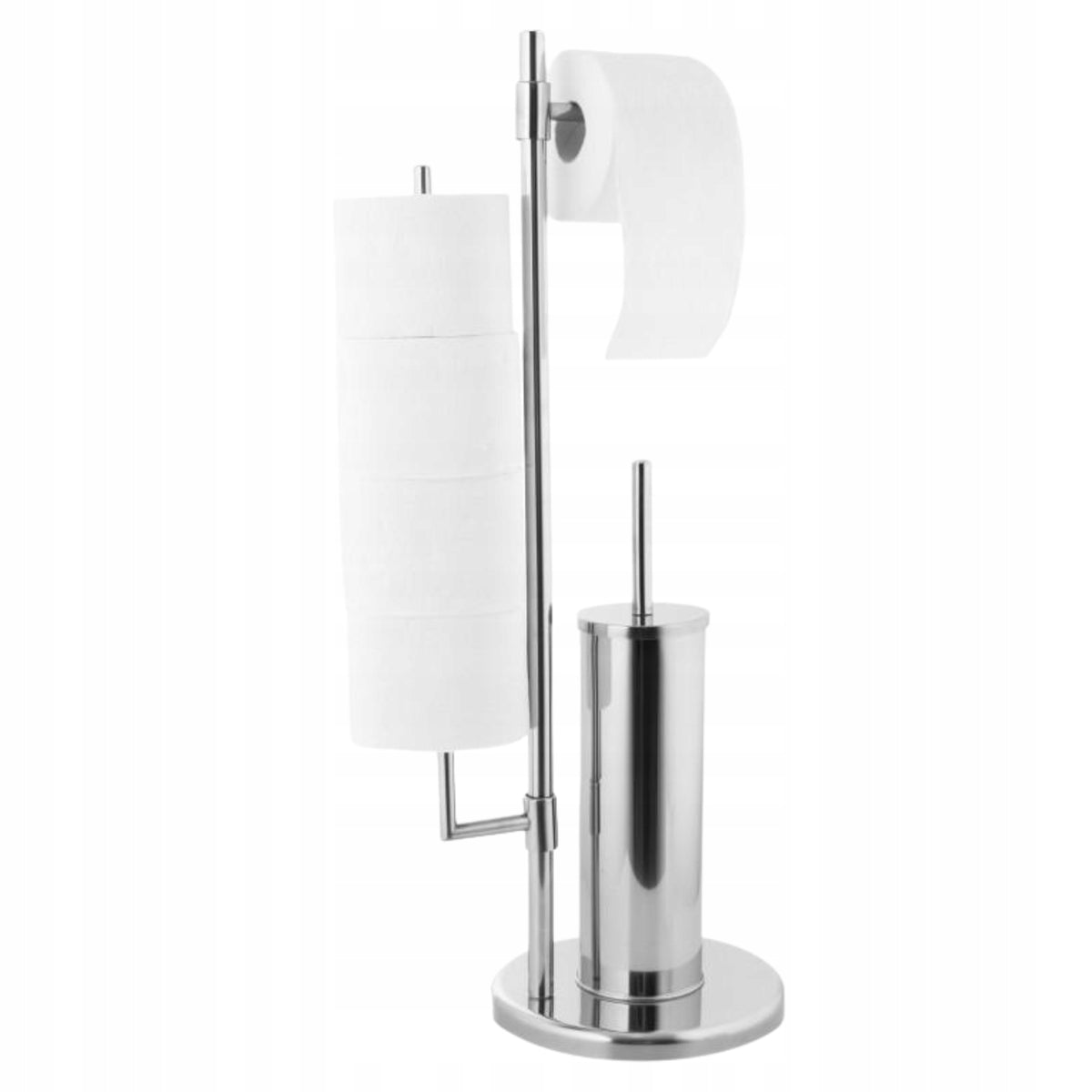 TOILET PAPER HOLDER STAND 3IN1 BATHROOM SILVER TOILET BRUSH CHROME Packaging status original