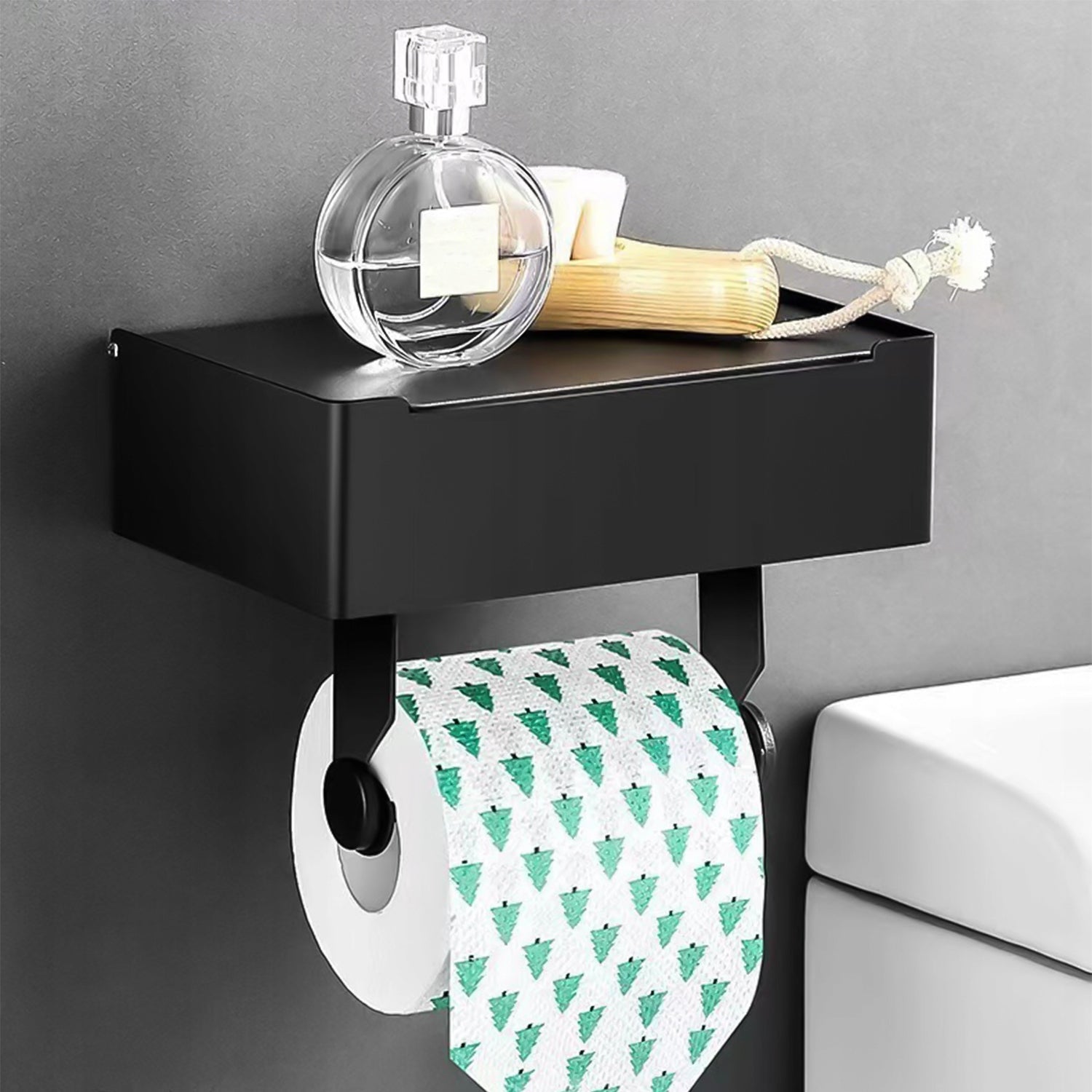 TOILET PAPER HOLDER WITH STORAGE TOI-PAP2 BLACK EAN (GTIN) 5905370212433