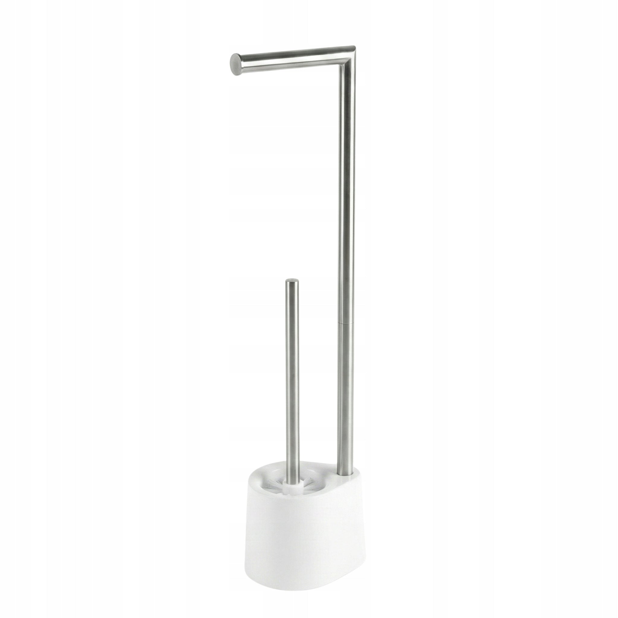 TOILET PAPER STAND AND TOILET BRUSH STAINLESS STEEL 63 CM SILVER Brand NUXIO