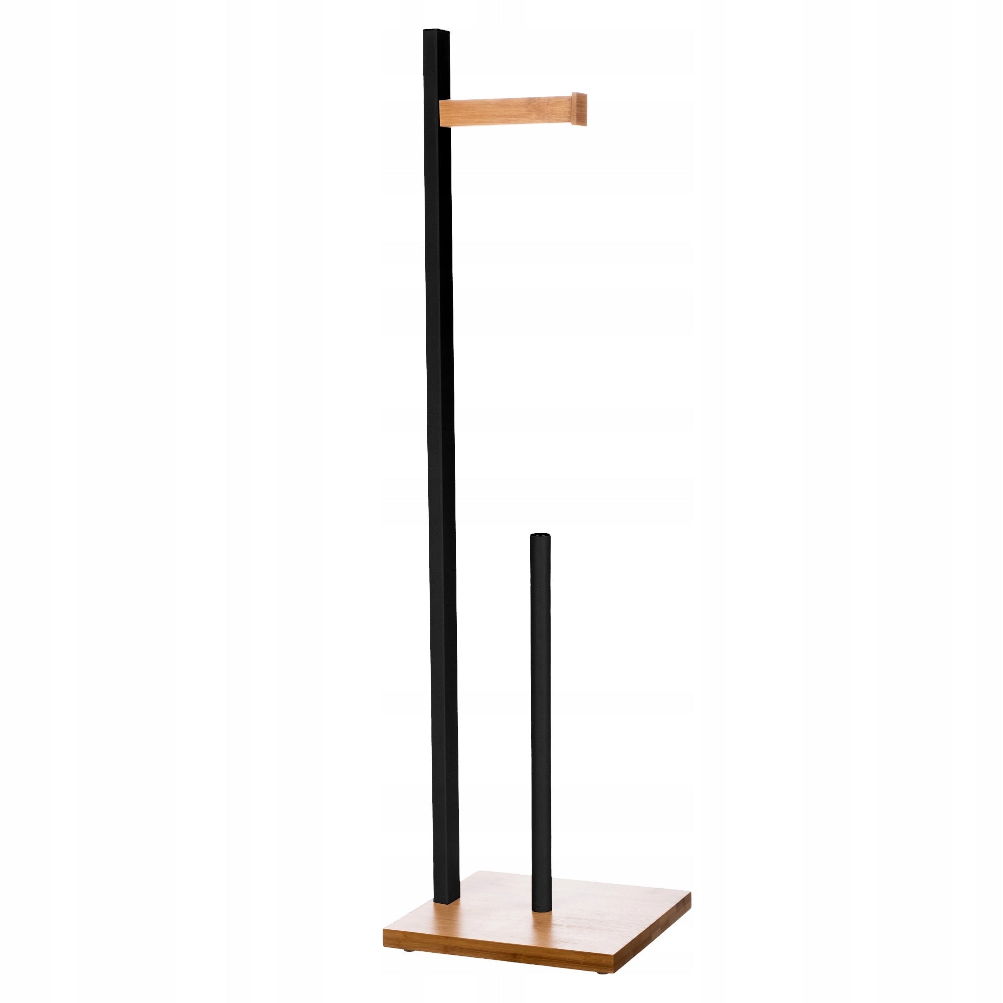 TOILET PAPER STAND FOR TOILET SET METAL BLACK / BAMBOO