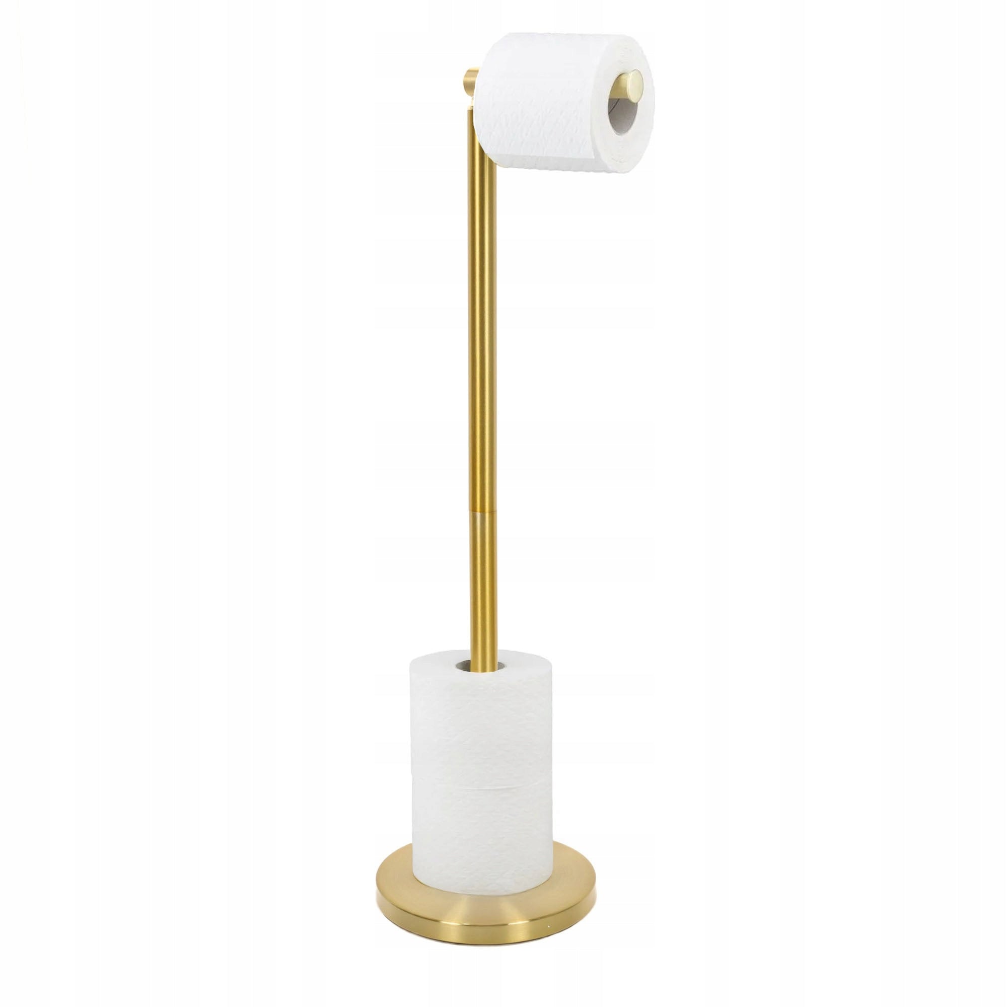 TOILET PAPER STAND GOLD FREESTANDING HEIGHT 55,5 CM STAINLESS STEEL
