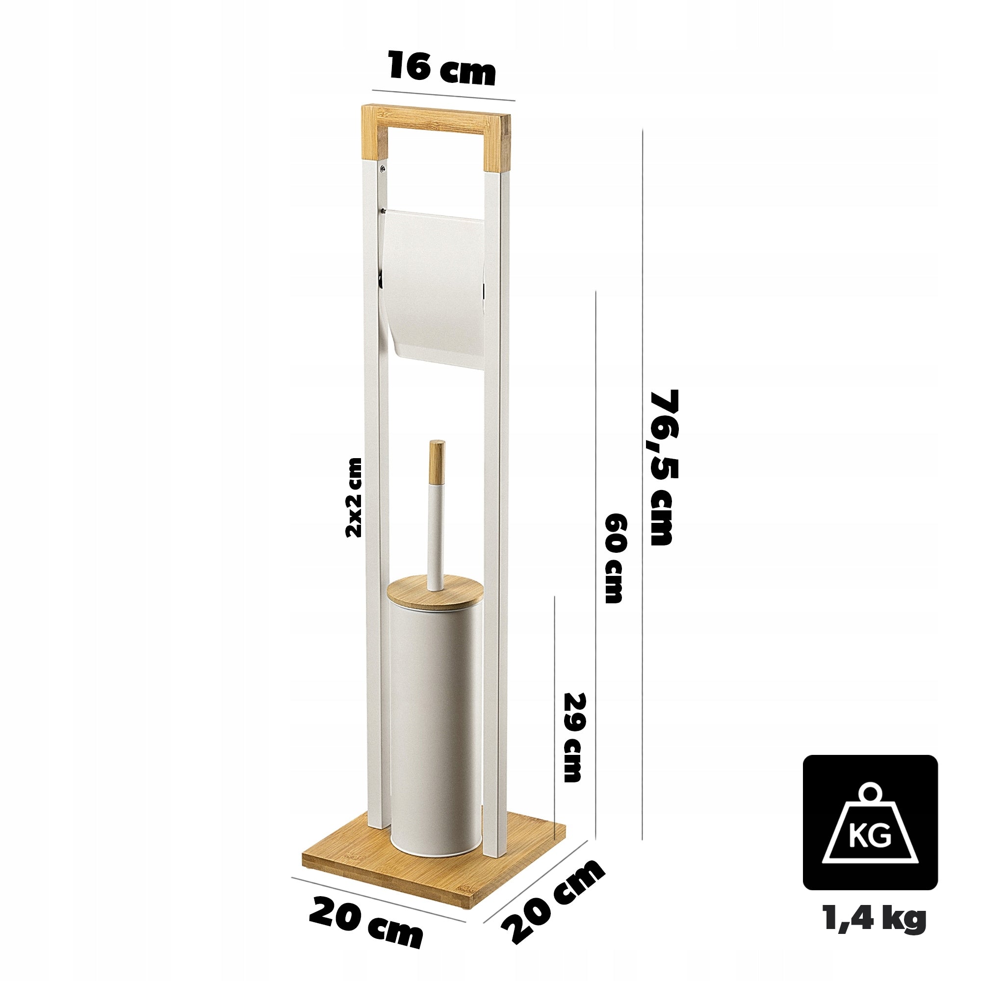 TOILET PAPER STAND HOLDER HANGER TOILET BRUSH 2in1 CONTAINER BEIGE Manufacturer code K12370
