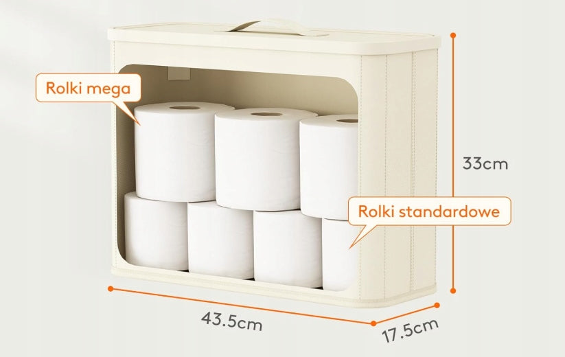 TOILET PAPER STORAGE BASKET BATHROOM ORGANIZER BLACK 23L Packaging status original