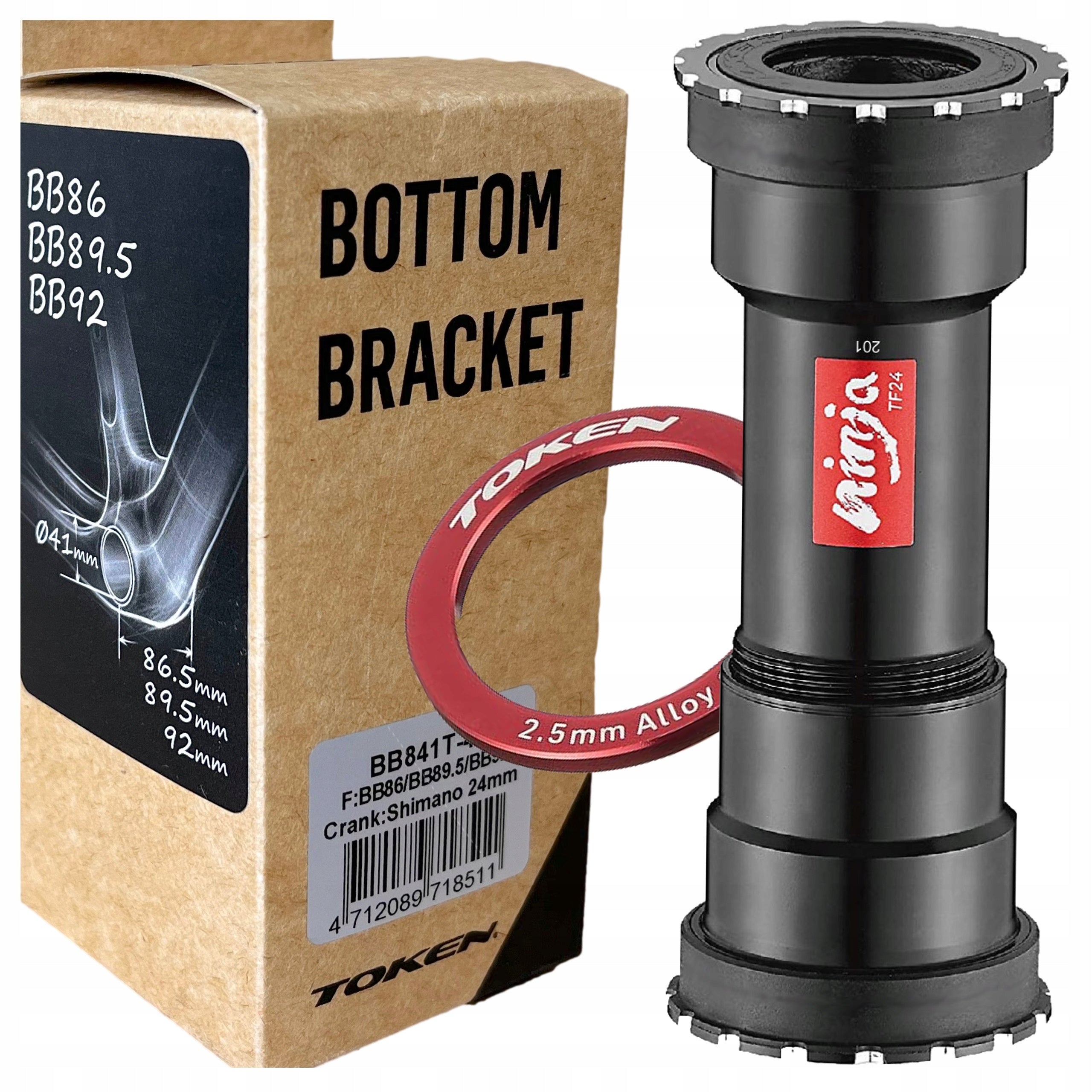 TOKEN NINJA BB841T-41 Pressfit support cartridge for SHIMANO BB86 BB89.5 crank