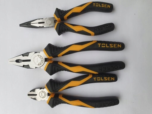 TOLSEN PRO 3x Pliers Set – Side, Elongated, Universal | 160-180 mm Manufacturer code 10410