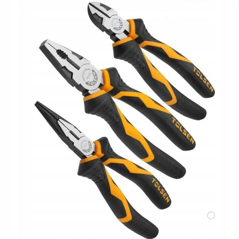 TOLSEN PRO 3x Pliers Set – Side, Elongated, Universal | 160-180 mm