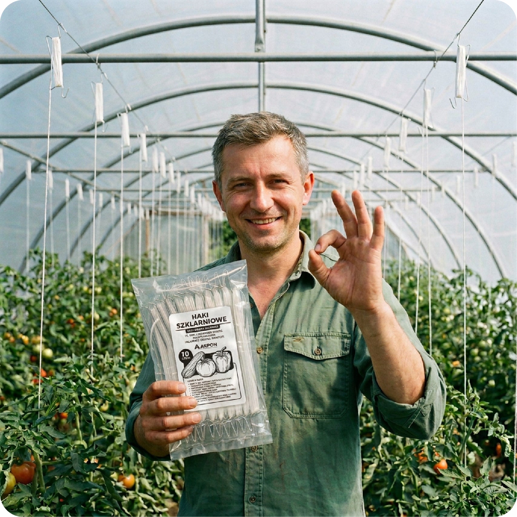 TOMATO CLIPS 100 pieces + GREENHOUSE HOOKS STRING 10m 10 pieces Packaging status original