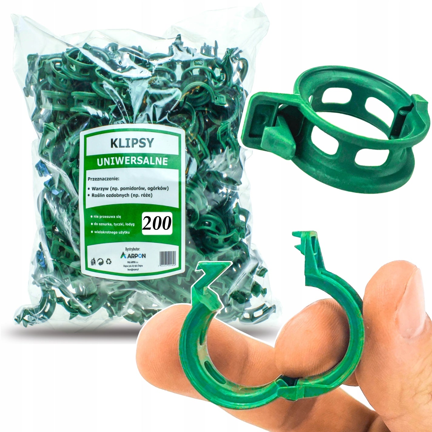 TOMATO CLIPS 200 PIECES CLASPS HANDLE BEAN STEM CLIP SHOOTS Color green
