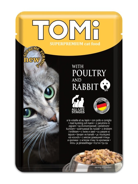 TOMi Wet Cat Food with Rabbit in Sauce 100 g x 40 Pieces