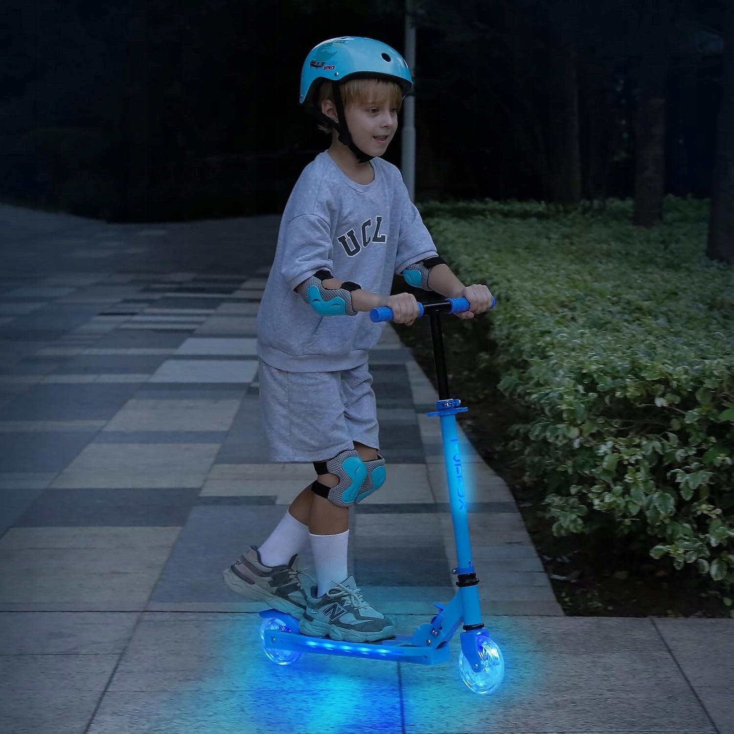 TONBUX Kids Scooter for Age 5-12, with 2 Light Up Wheels, Stem and Deck Brake yes