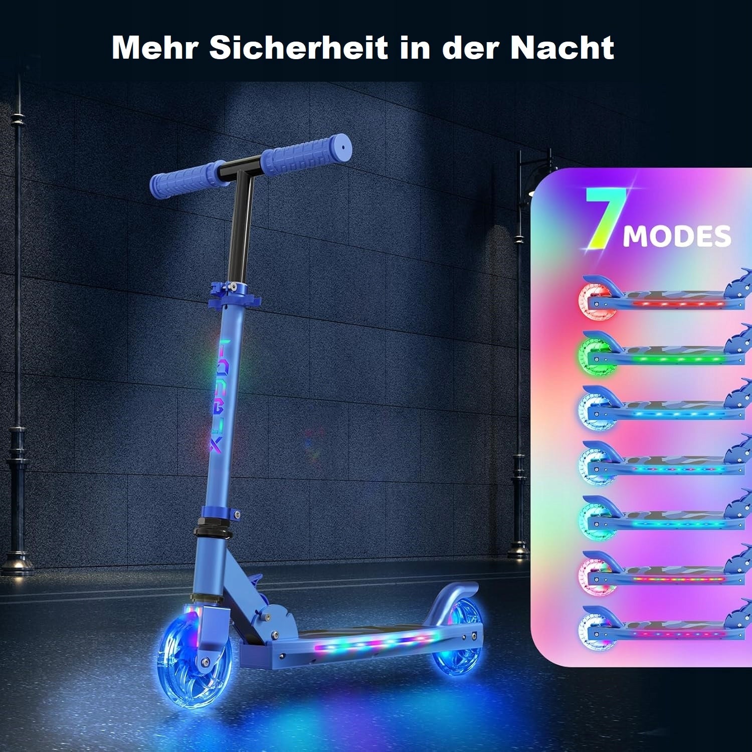 TONBUX Kids Scooter for Age 5-12, with 2 Light Up Wheels, Stem and Deck Packaging status original