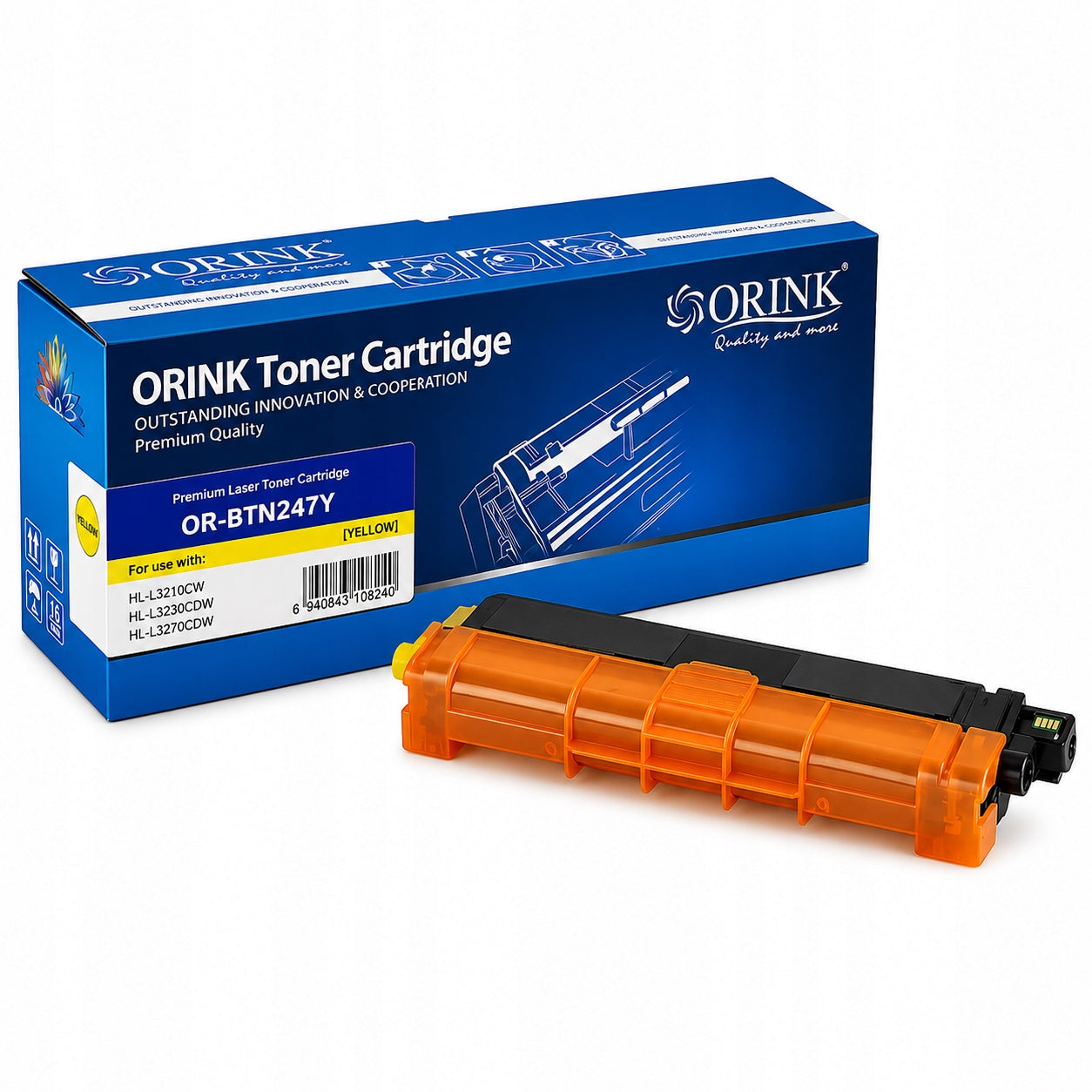 TONER FOR BROTHER Orink TN247Y for DCP-L3510CDW HL-L3270CDW Yellow 2300 pages