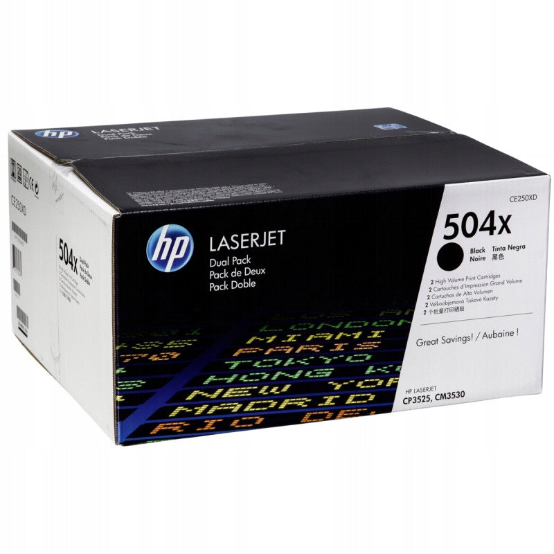 TONER HP CE250XD 504X two-pack CP3525 CM3530