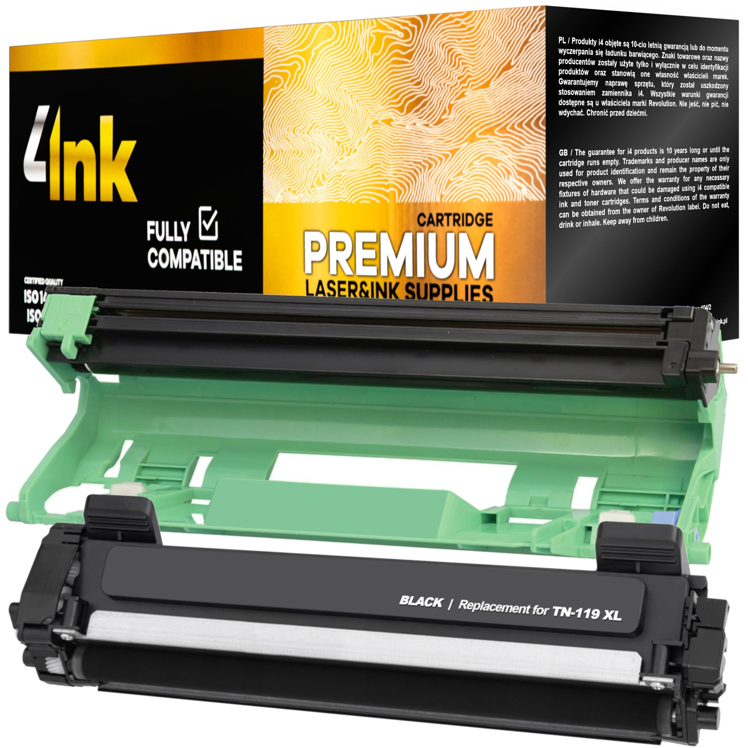 TONER TN119 XL + DRUM FOR BROTHER HL-L1230W HL-L1232W DCP-L1630W DCP-L1632W