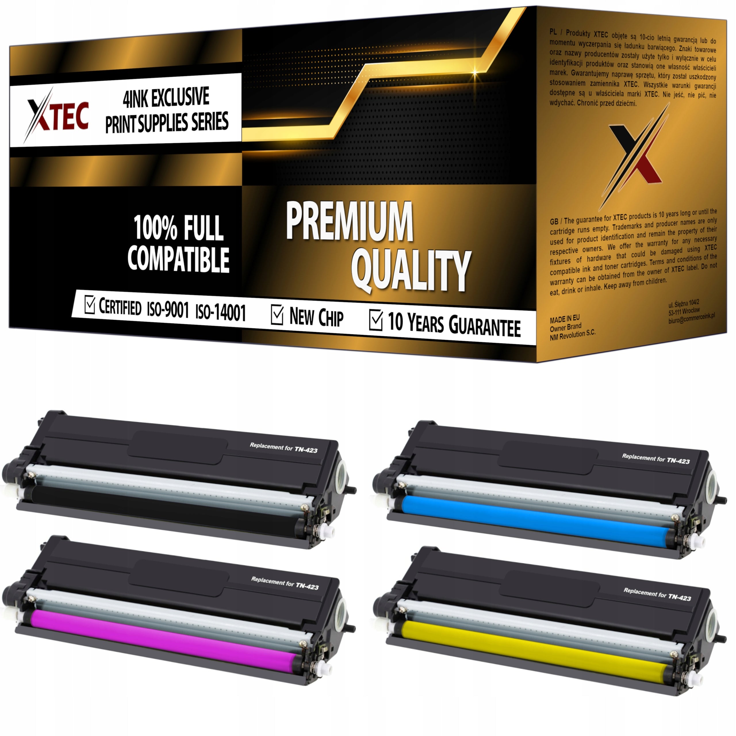 TONER TN423 XL FOR BROTHER DCP-L8410CDW MFC-L8690CDW MFC-8900CDW HL-L8260CDW