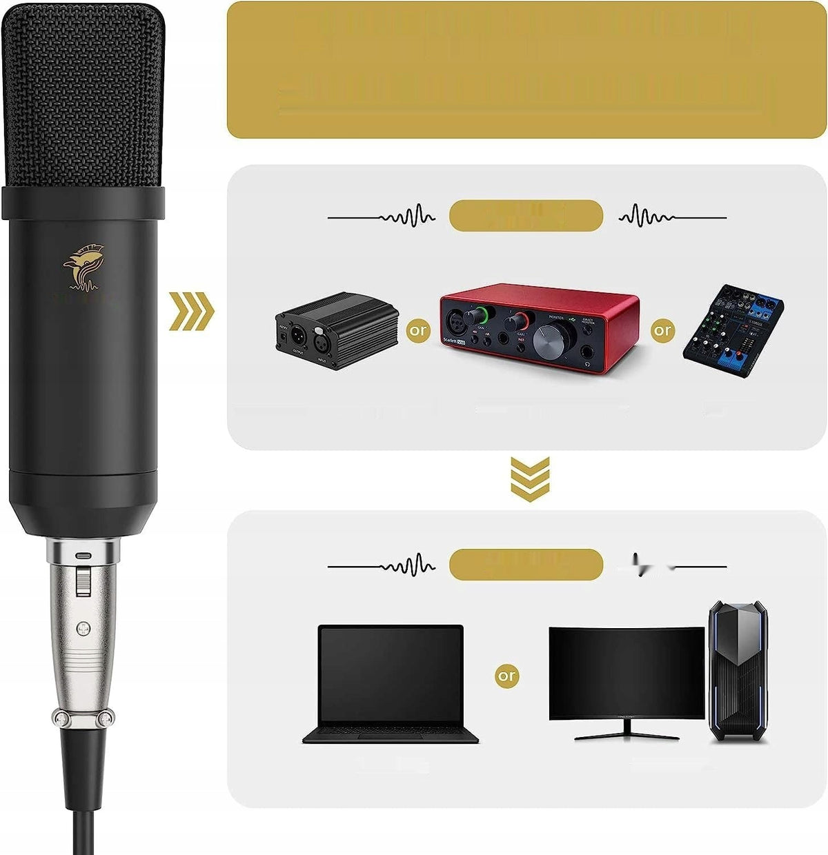 TONOR XLR microphone with T20 arm, spider, pop filter (TC20) Manufacturer code TC20