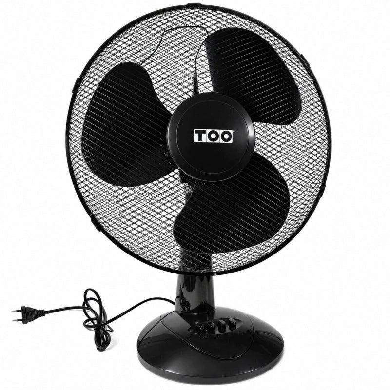TOO FAND-40-201-B, 40 cm, 3 sebesség, Fekete, Asztali ventilátor