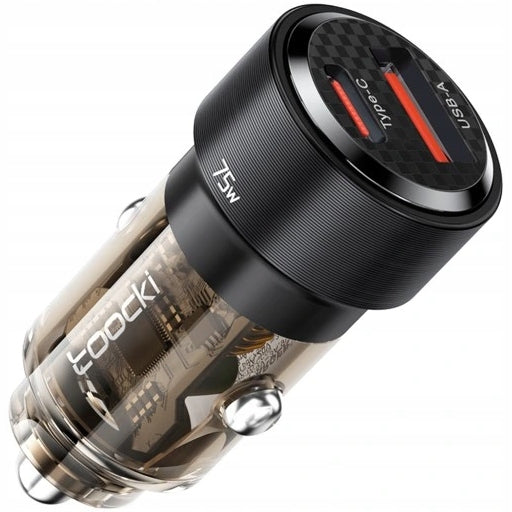 TOOCKI FAST CAR CHARGER 75W PD QC USB-A + USB-C TYPE-C 45W + 30W