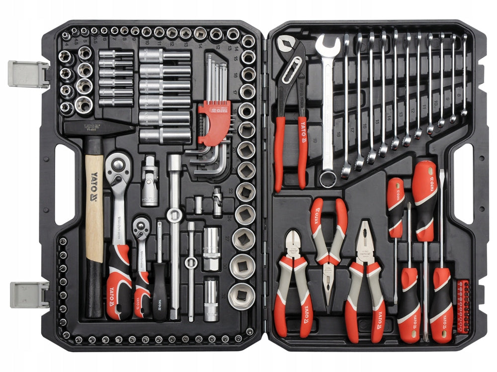 TOOL AND ACCESSORY KIT 122 PARTS 1/2 AND 1/4 INCH YATO SUITCASE Brand Yato