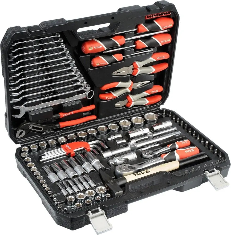 TOOL AND ACCESSORY KIT 122 PARTS 1/2 AND 1/4 INCH YATO SUITCASE
