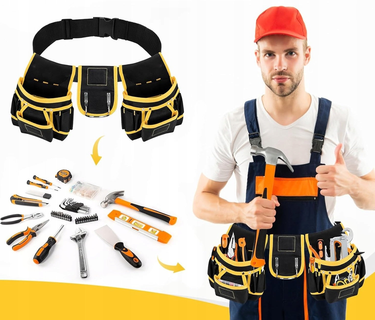 TOOL ASSEMBLY BELT FOR CONSTRUCTION TOOLS ADJUSTABLE 26 POCKETS Brand no brand