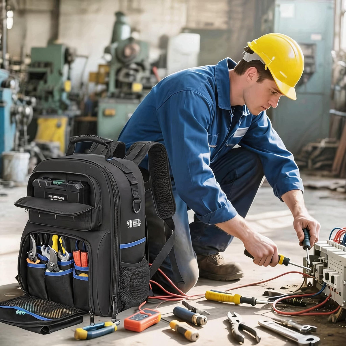 TOOL BACKPACK FOR PLUMBERS HVAC MULTI-COMPARTMENT BLACK Brand no brand