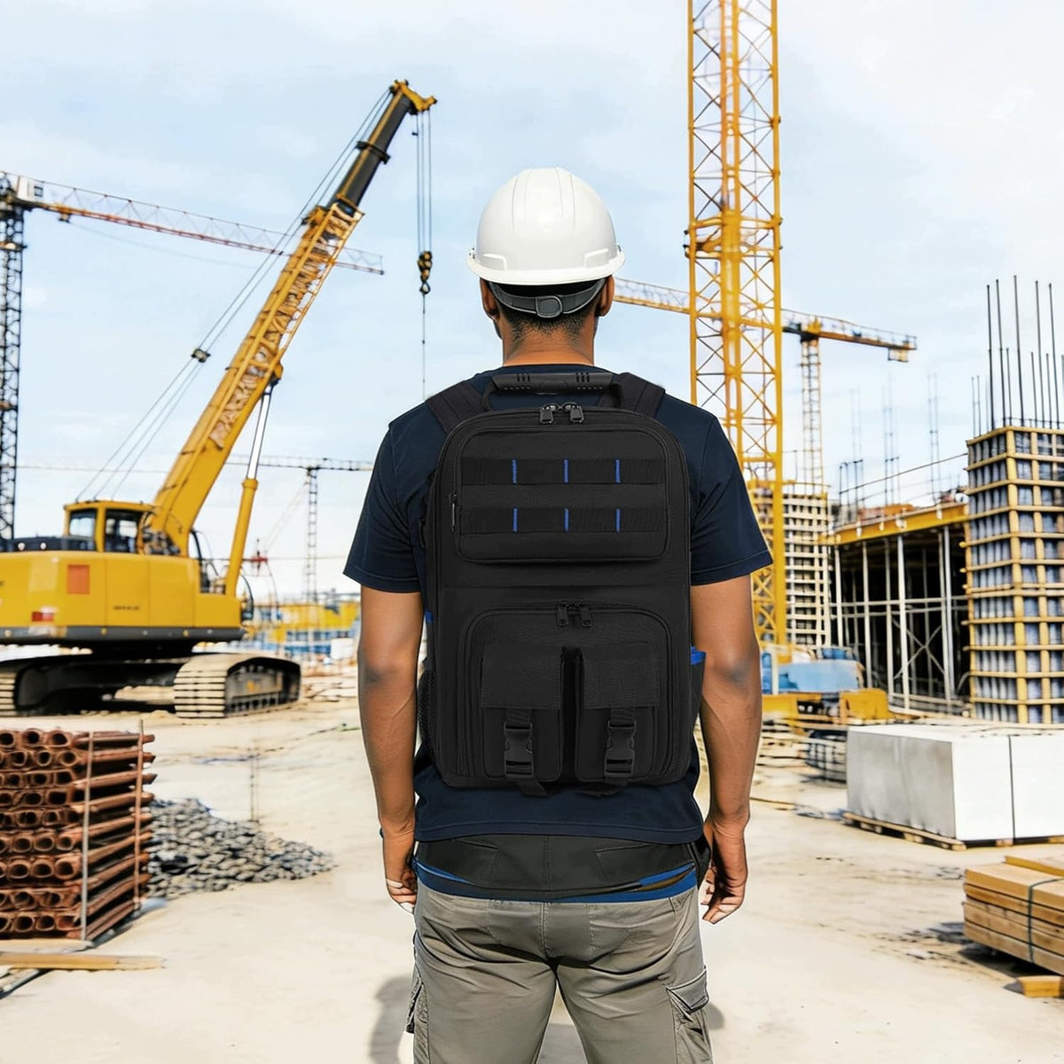 TOOL BACKPACK FOR PLUMBERS HVAC MULTI-COMPARTMENT BLACK Product weight with unit packaging 1.5 kg
