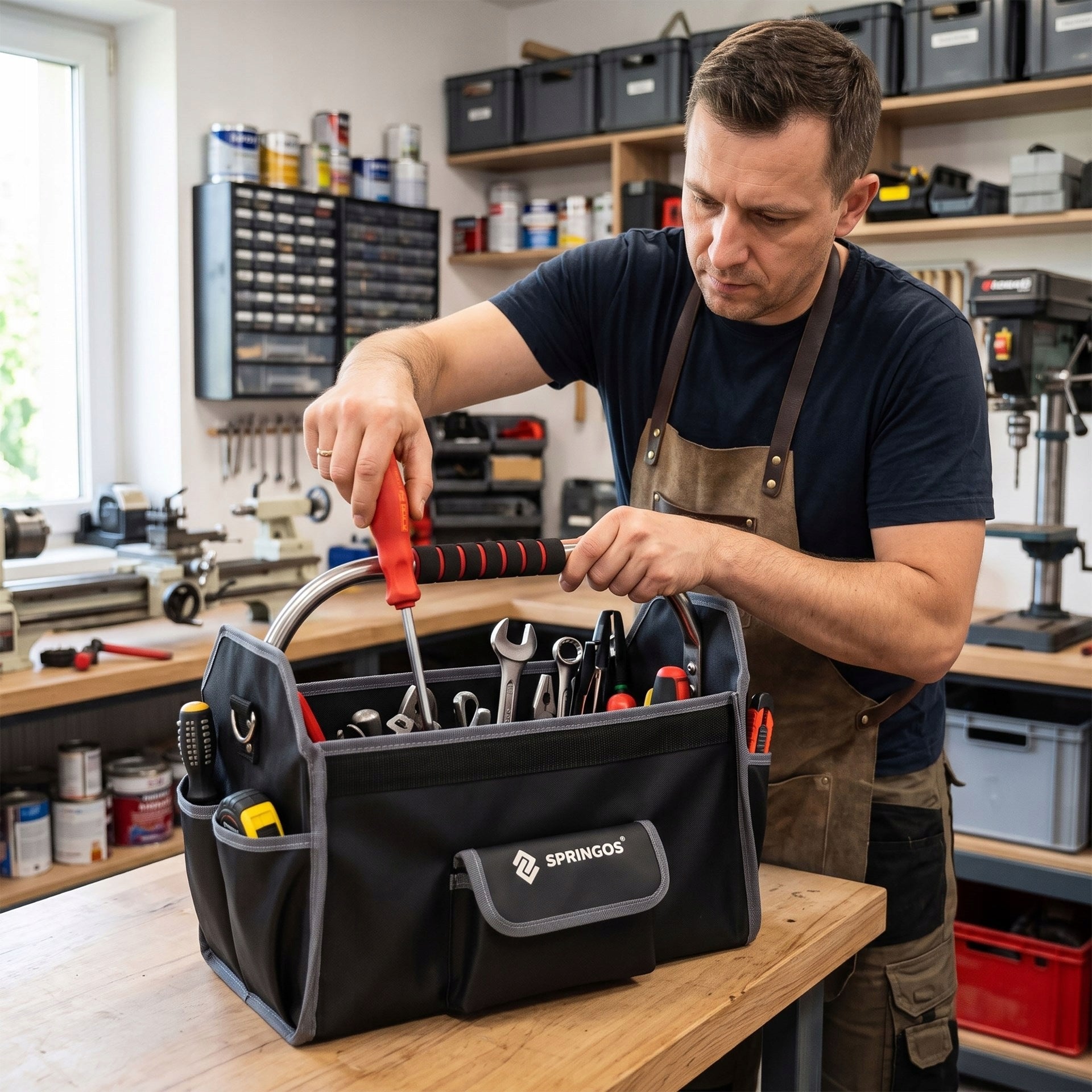 TOOL BAG FOR TOOLS OPEN ASSEMBLY ORGANIZER WORKSHOP LARGE Brand Springos