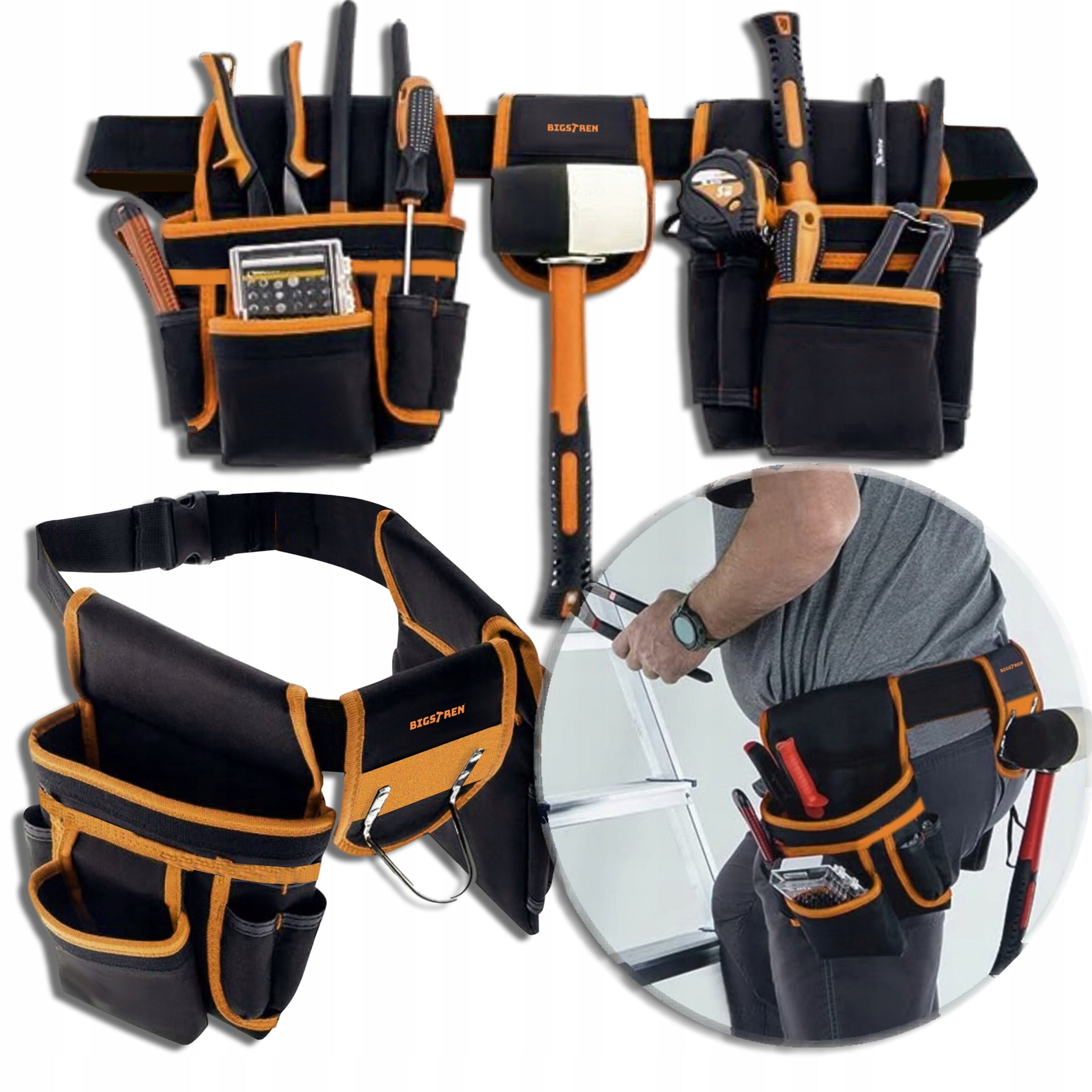 TOOL BELT FOR ROOFING CARPENTRY ASSEMBLY TOOLS Maximum length 133 cm