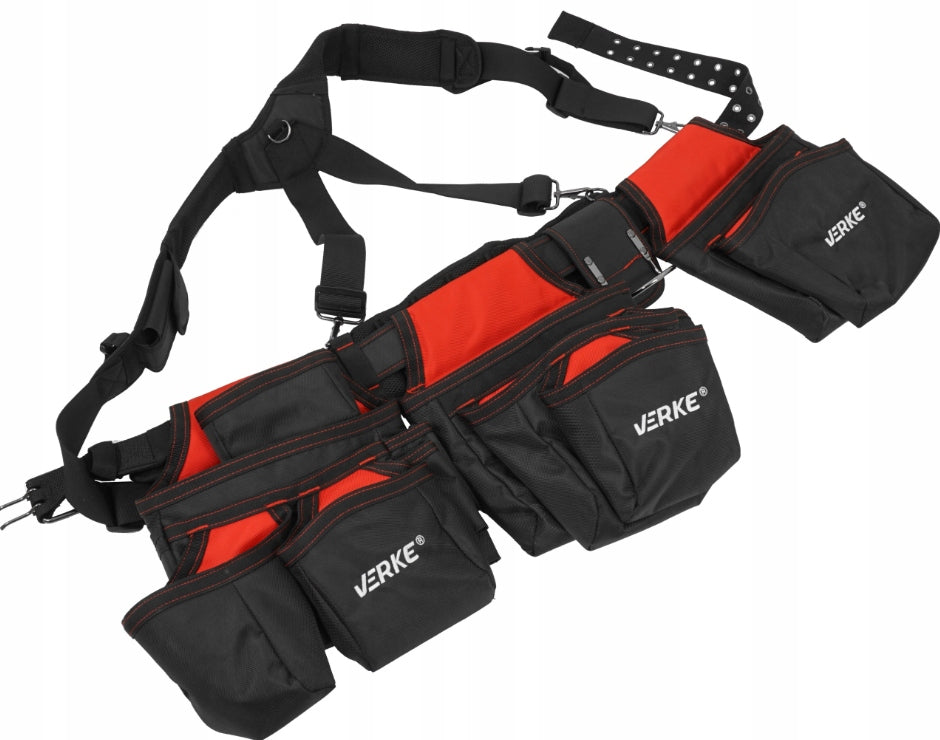 TOOL BELT WITH SUSPENDERS POCKET TOOL ASSEMBLY POUCH HOLSTER Number of pockets 9