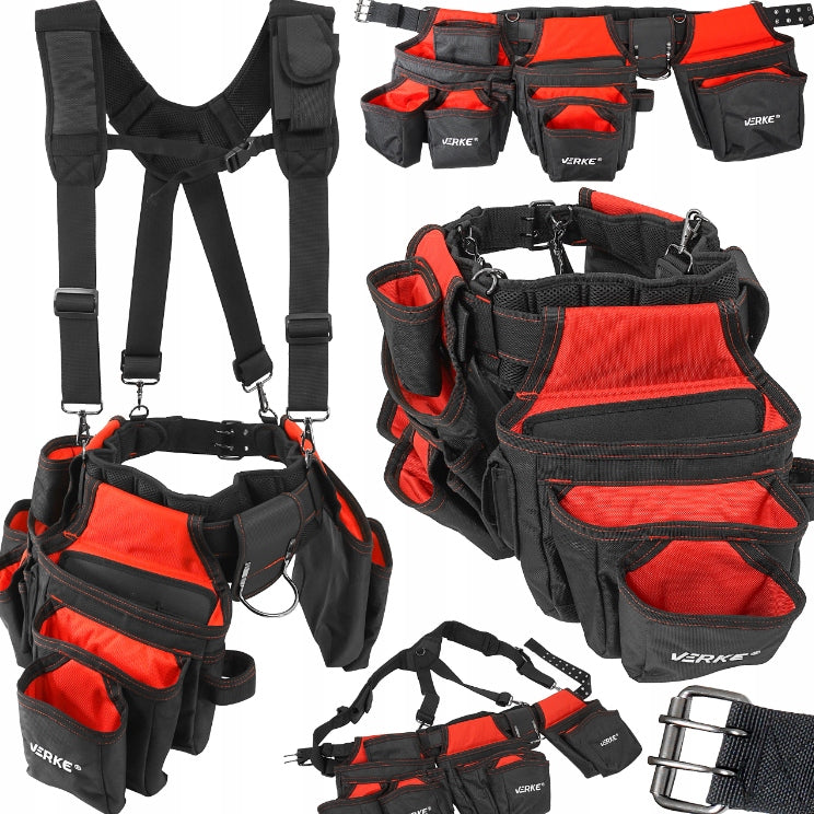 TOOL BELT WITH SUSPENDERS POCKET TOOL ASSEMBLY POUCH HOLSTER