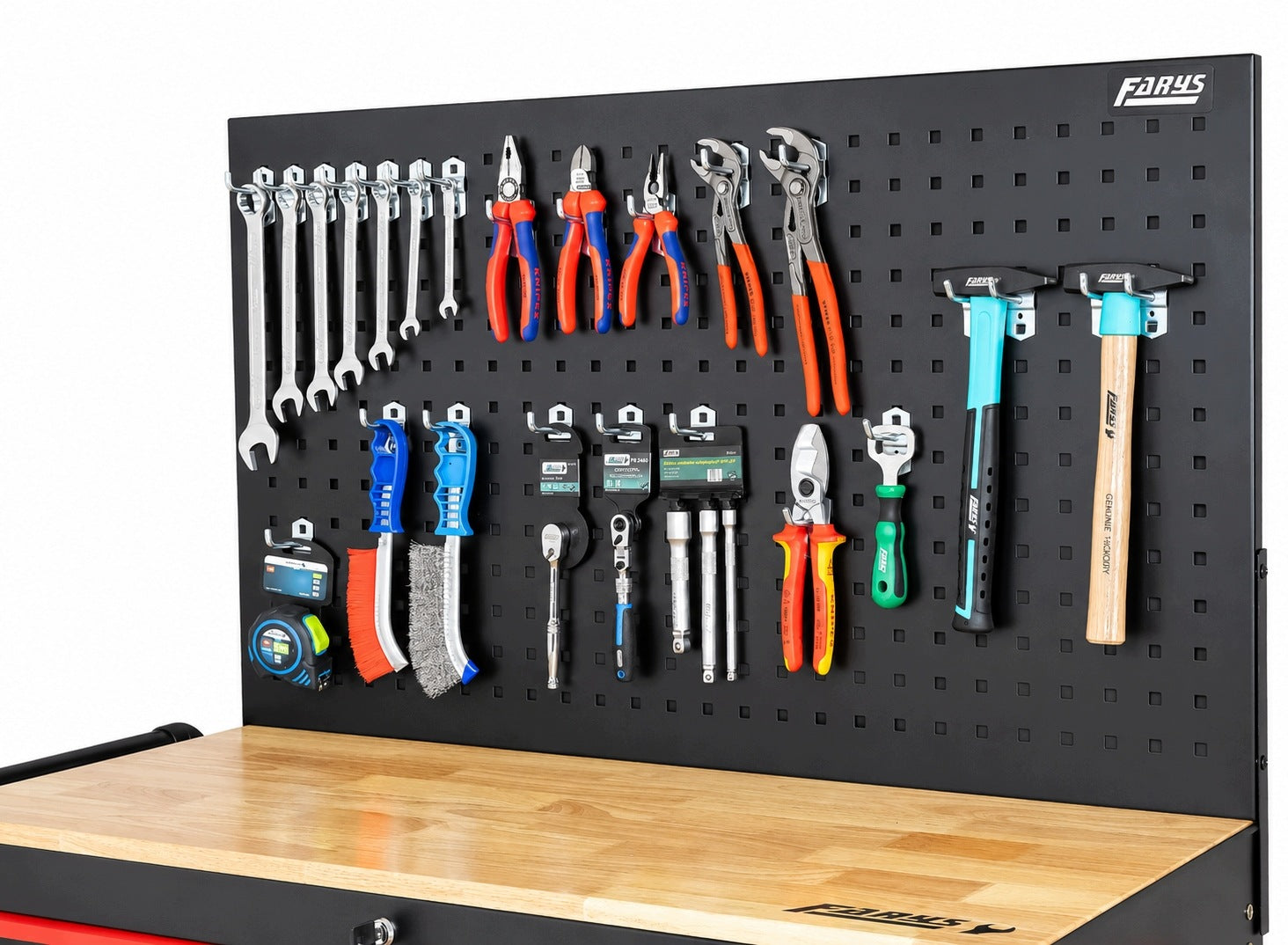 TOOL BOARD METAL WORKSHOP WALL +20 HOOKS 104x60cm FARYS Manufacturer code FR4025