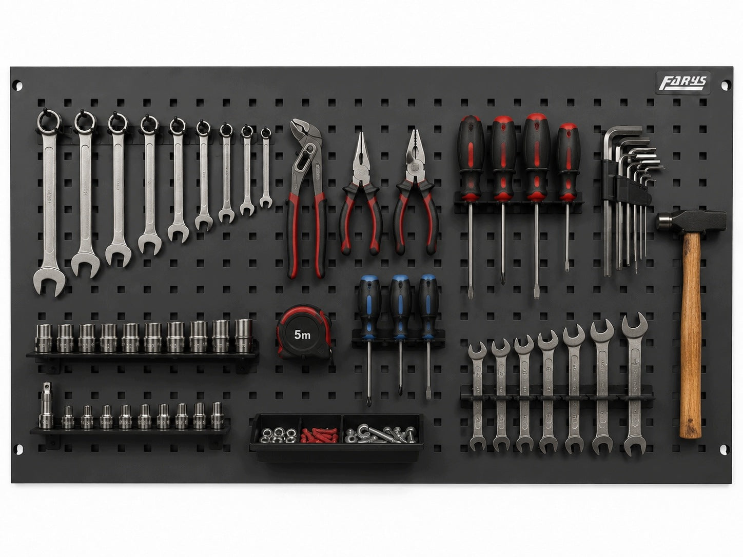 TOOL BOARD METAL WORKSHOP WALL + HOOKS 104x60 cm FARYS Manufacturer code FR4221