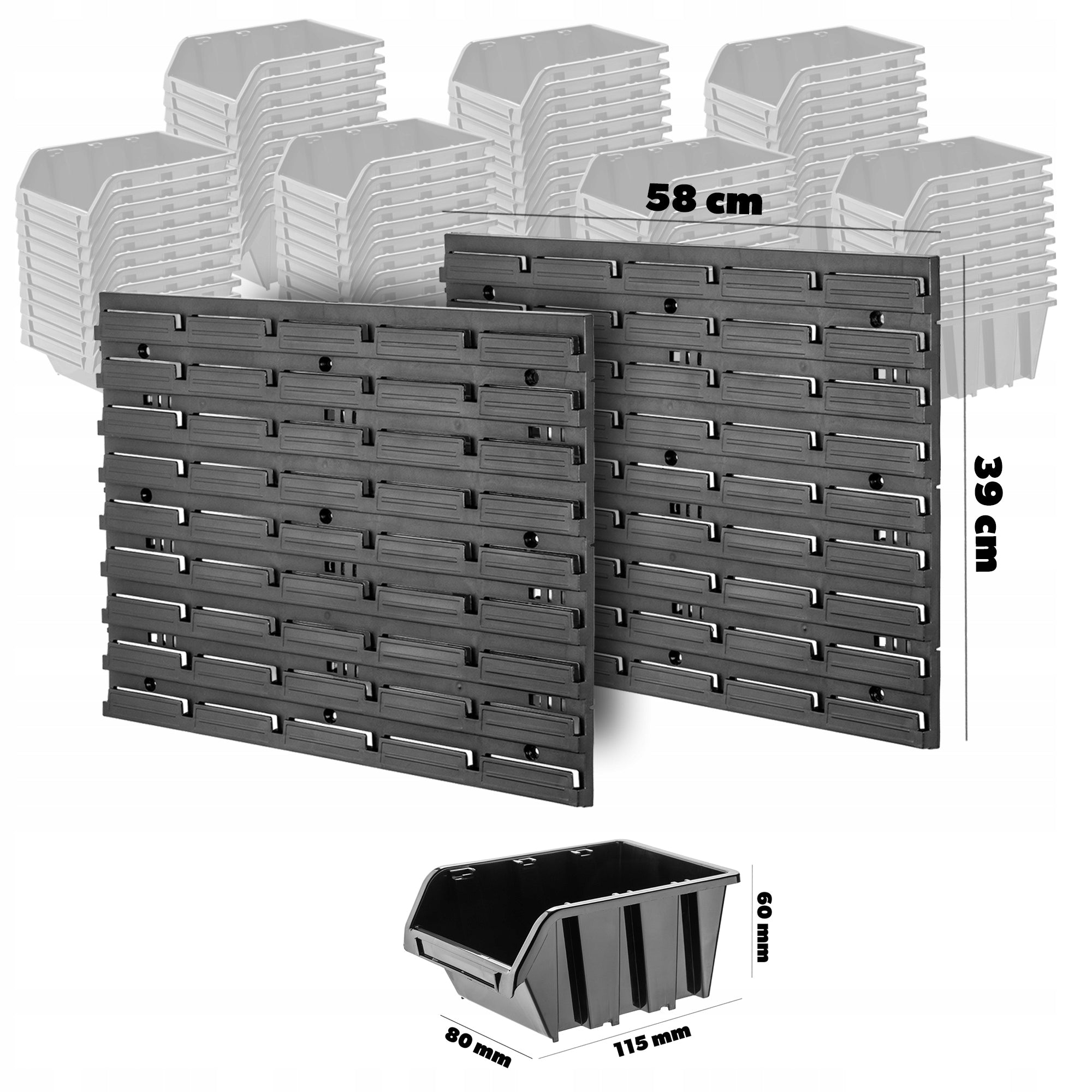 TOOL BOARD WORKSHOP WALL 116x39 cm 70 CUVETTE GARAGE WORKSHOP Color black