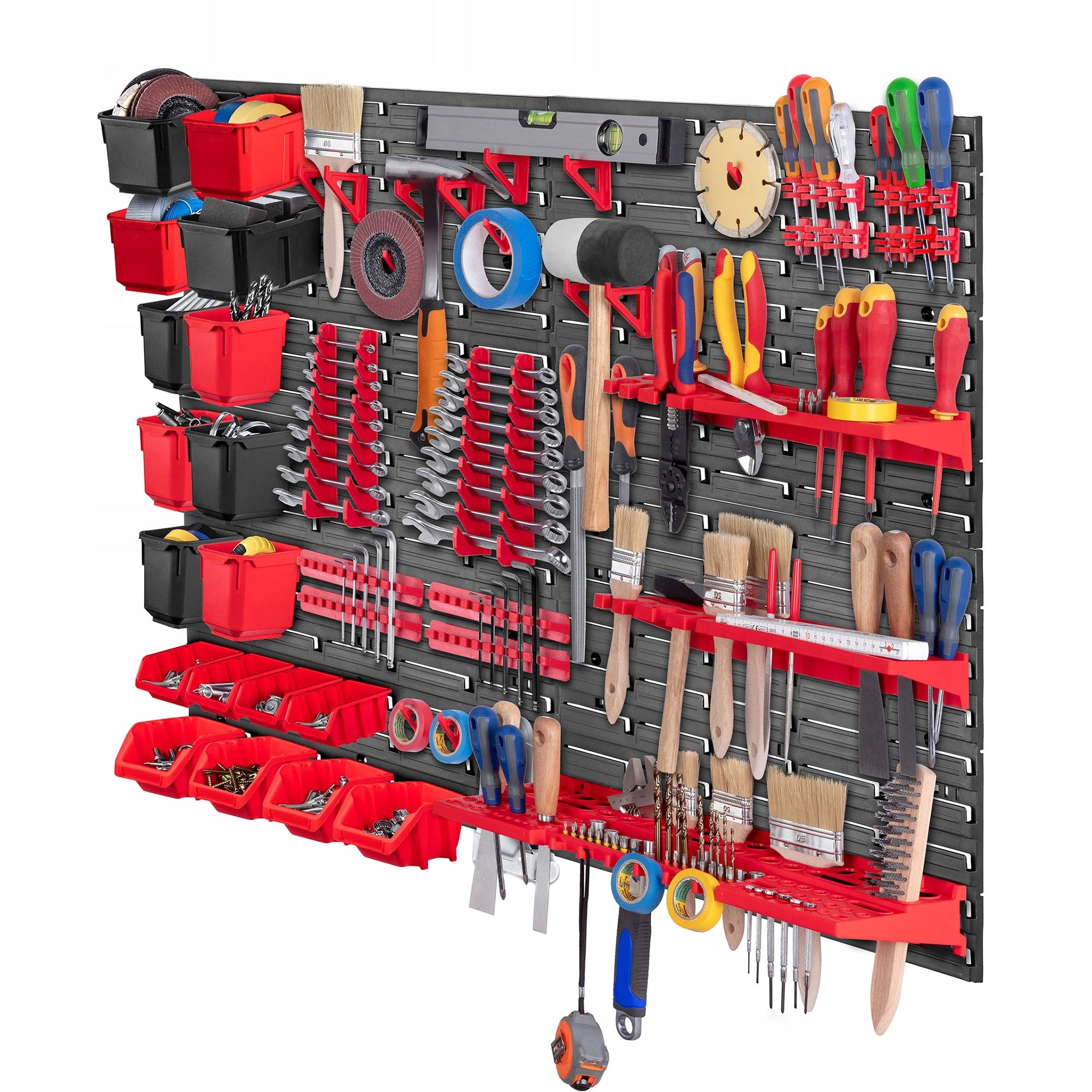 TOOL BOARD WORKSHOP WALL 116x78 cm 12 CUVETTES 40 HANDLES GARAGE Brand Kadax
