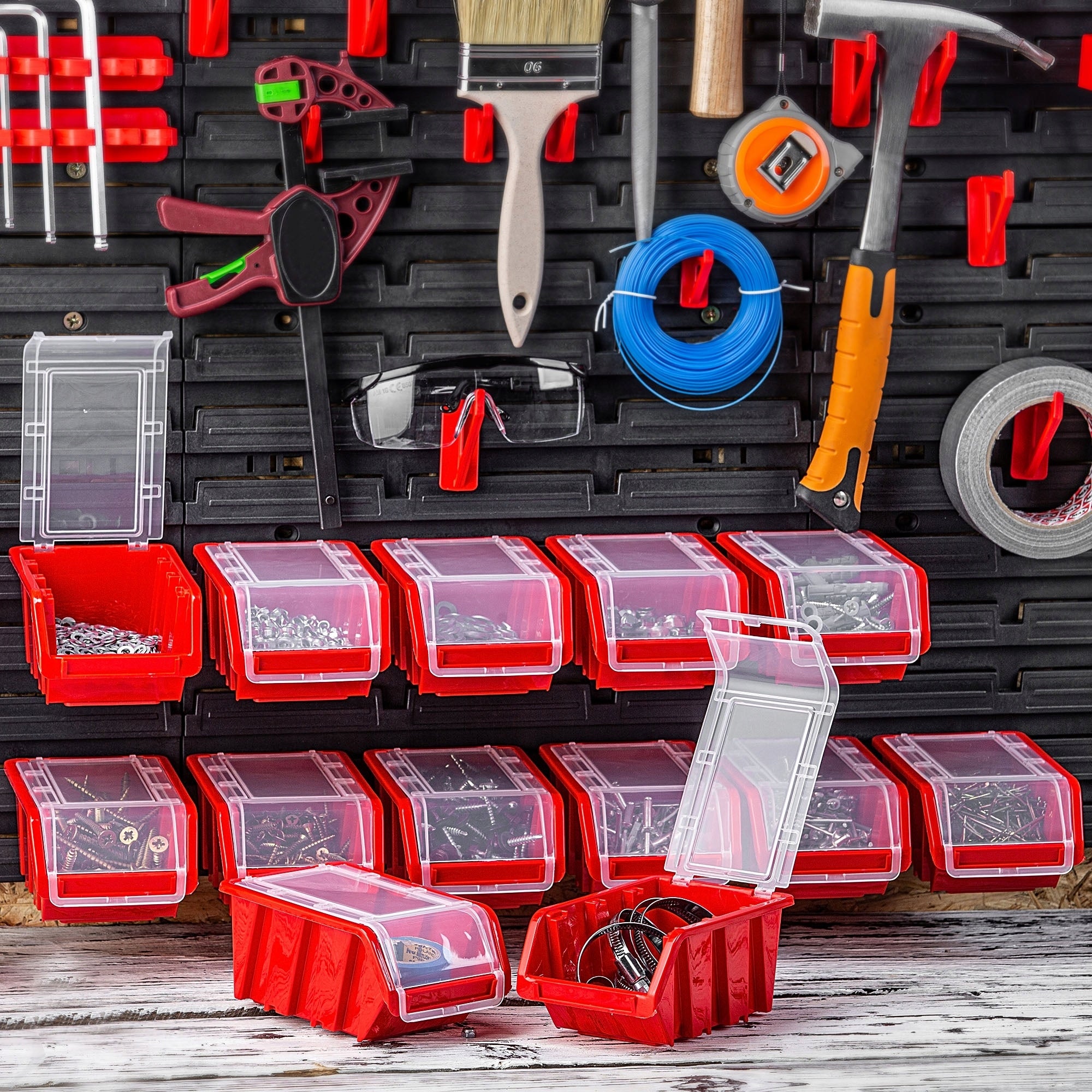 TOOL BOARD WORKSHOP WALL 116x78 cm 90 CUVETTES GARAGE WORKSHOP Product width 116 cm
