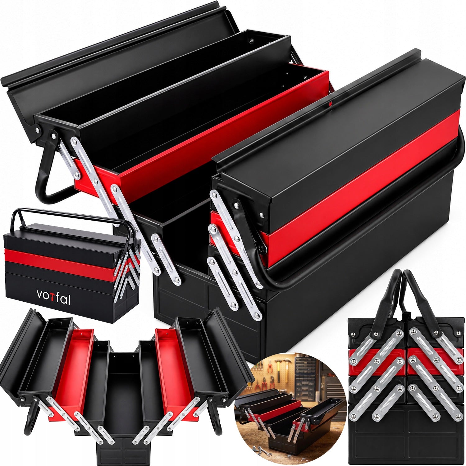 TOOL BOX METAL TOOL BOX FOLD-OUT ORGANIZER