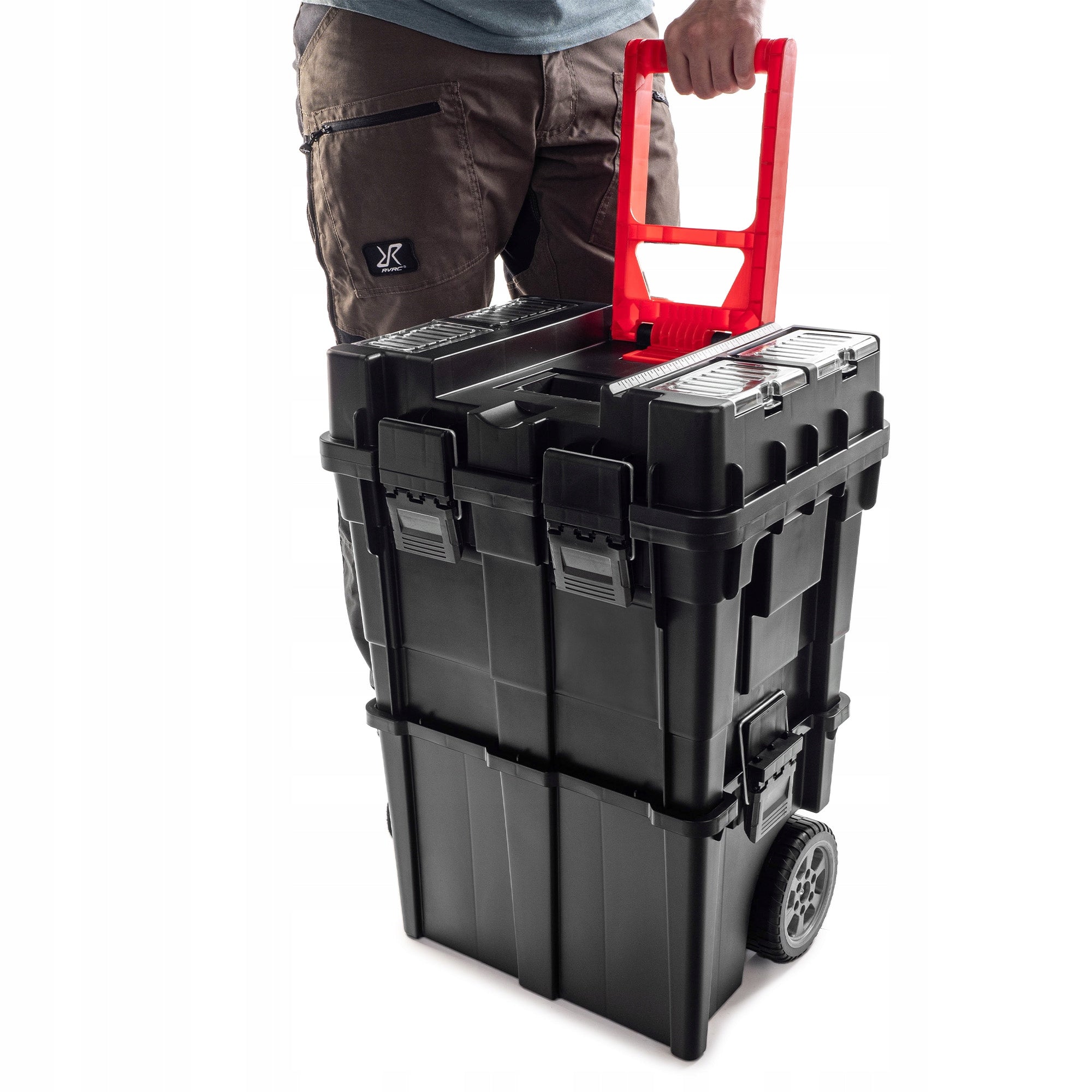 TOOL BOX ON WHEELS SUITCASE WORKSHOP BOX LARGE MODULAR Accessories included yes