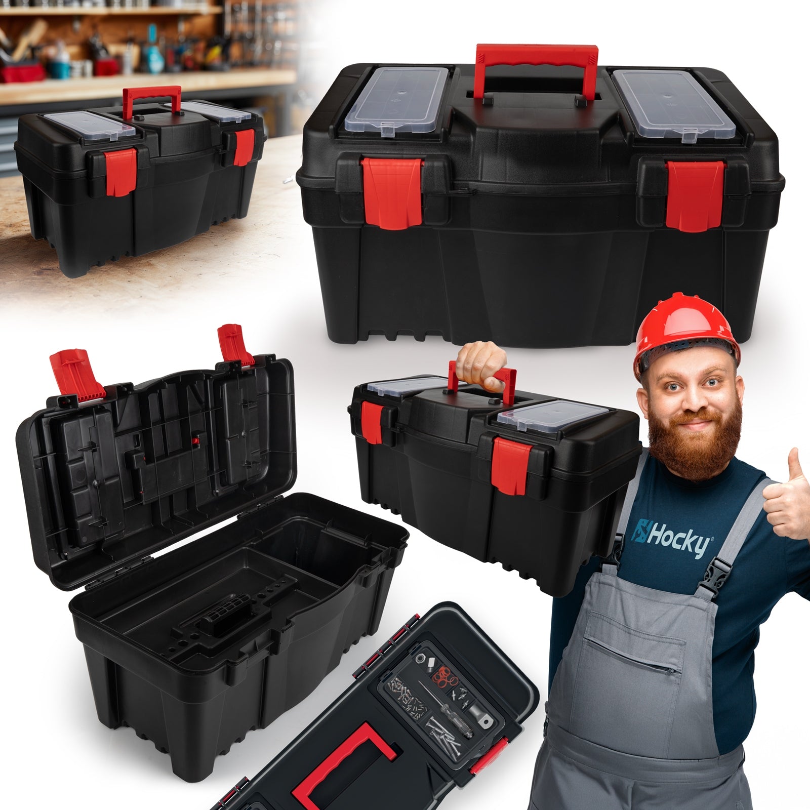 TOOL BOX ORGANIZER CLOSED CONTAINER SUITCASE TRUNK 551 x 271 mm