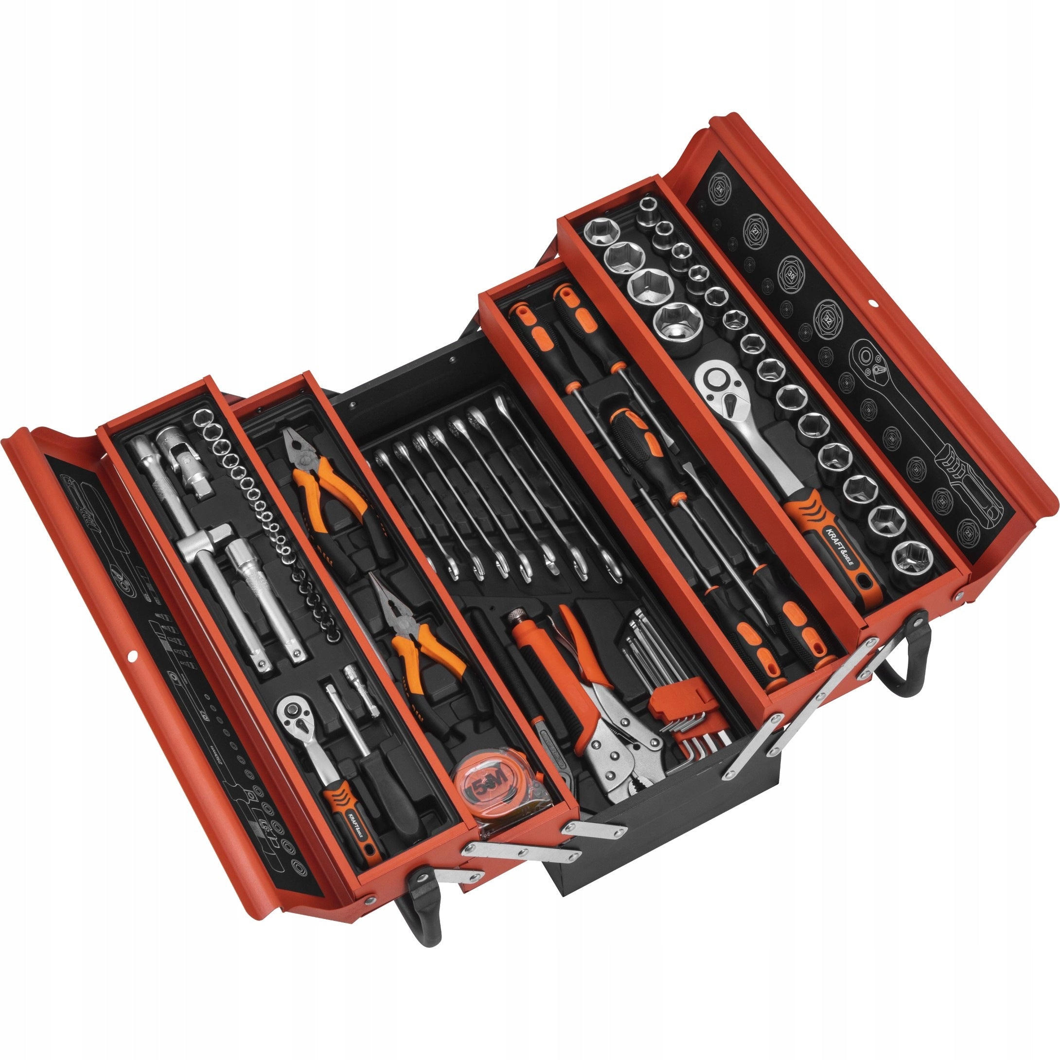 TOOL BOX WITH WRENCH CAP EQUIPMENT SCREWDRIVERS 85el. Brand Kraft&Dele