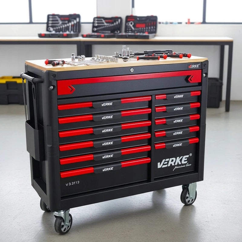 TOOL CABINET WITH EQUIPMENT 283el 12 DRAWERS VERKE V33113 Brand Verke