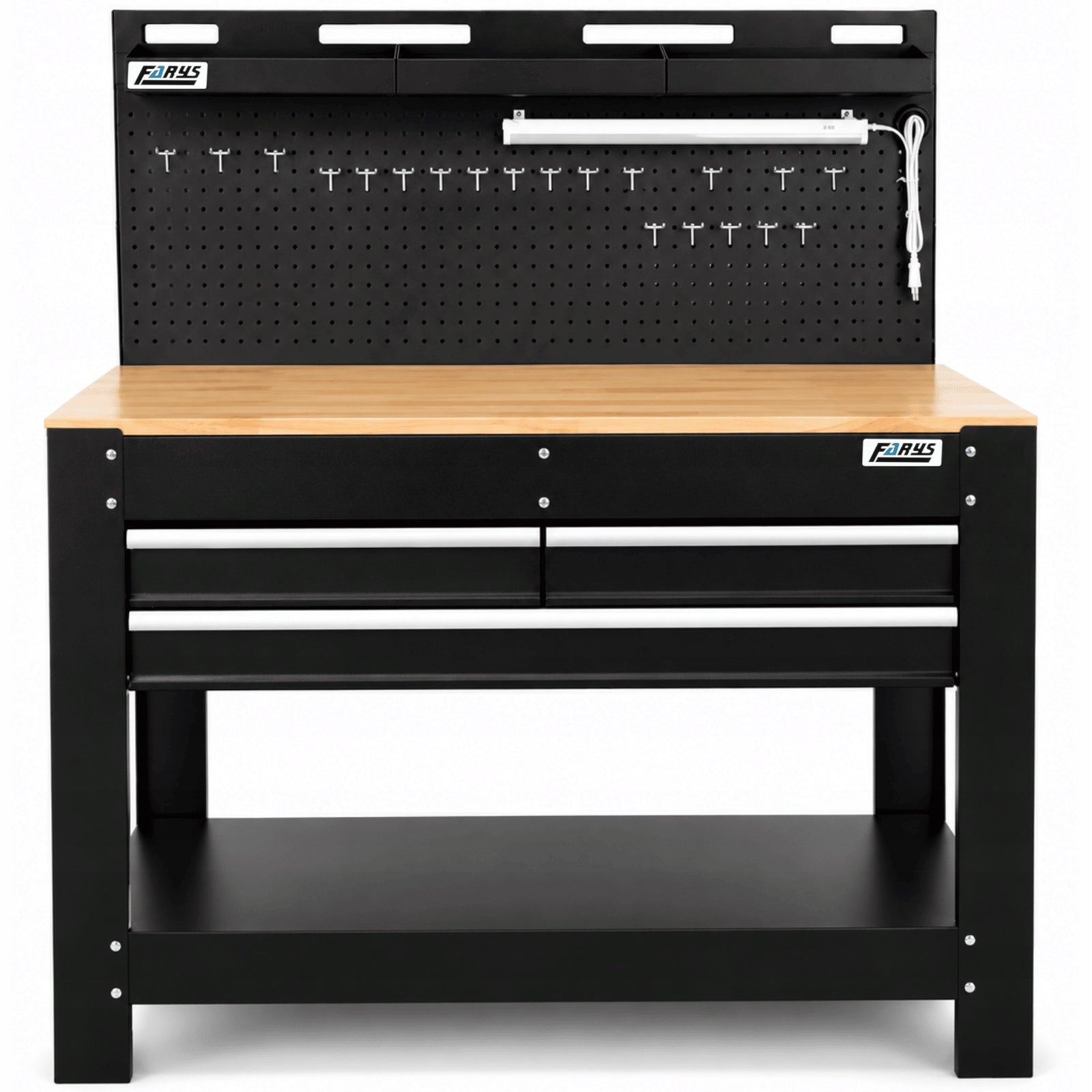 TOOL CABINET WORKBENCH WITH TOP 114x60 cm LED + HOOKS FARYS