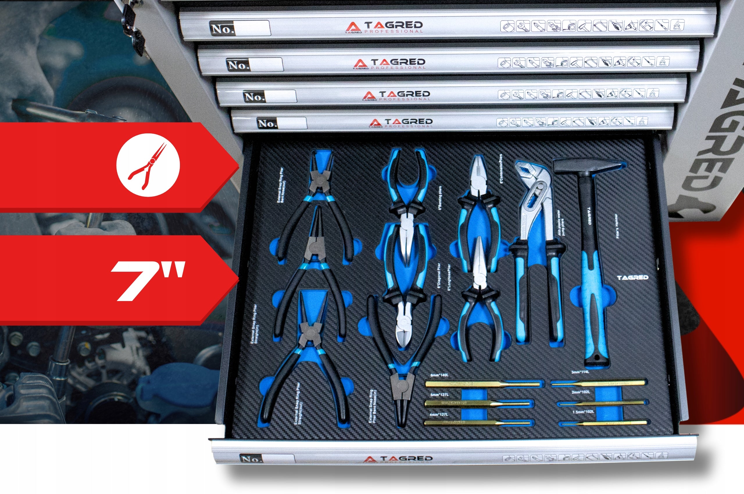 TOOL CABINET WORKSHOP TROLLEY TOOLS PREMIUM EQUIPMENT 251-EL Product width 87 cm