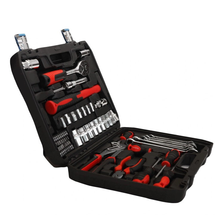 TOOL CASE TOOL SET WRENCHES SCREWDRIVERS PLIERS 58 ELEMENTS Brand Bauerkraft
