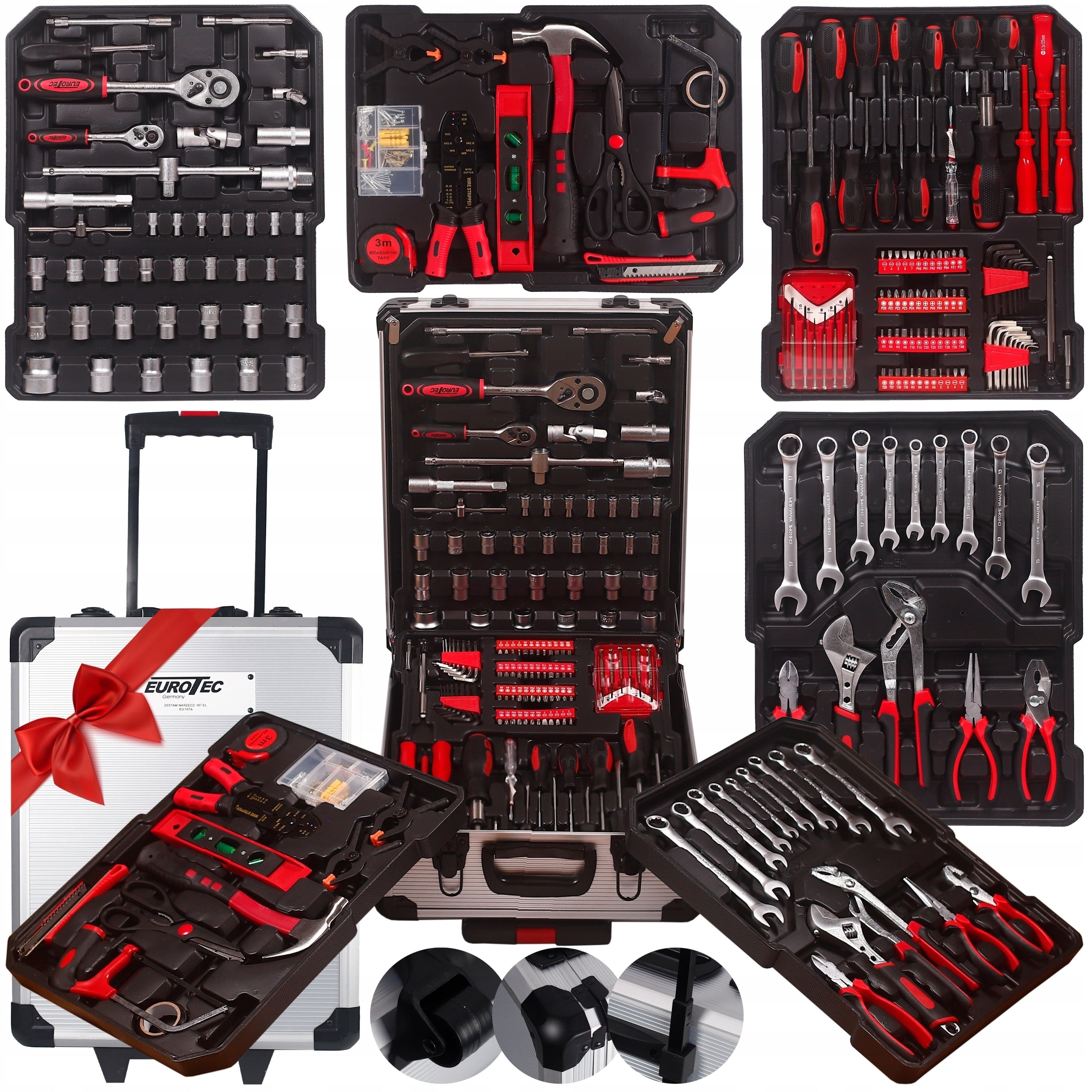 TOOL CASE WRENCH TOOL SET 300 ELEMENTS BIT CAPS STRONG