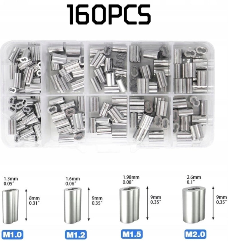 TOOL FOR CRIMPING STEEL CABLES CRIMPING MACHINE 160 ELEMENTS SET Kind set