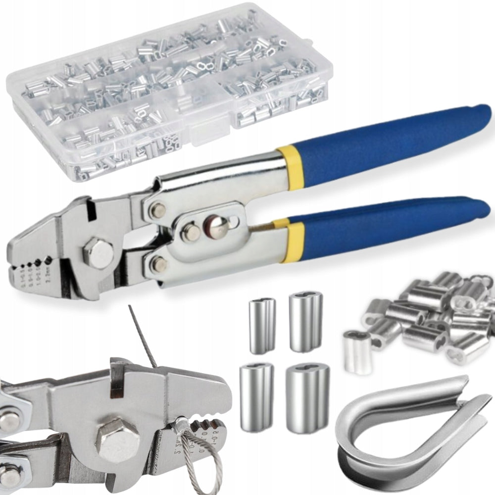 TOOL FOR CRIMPING STEEL CABLES CRIMPING MACHINE 160 ELEMENTS SET