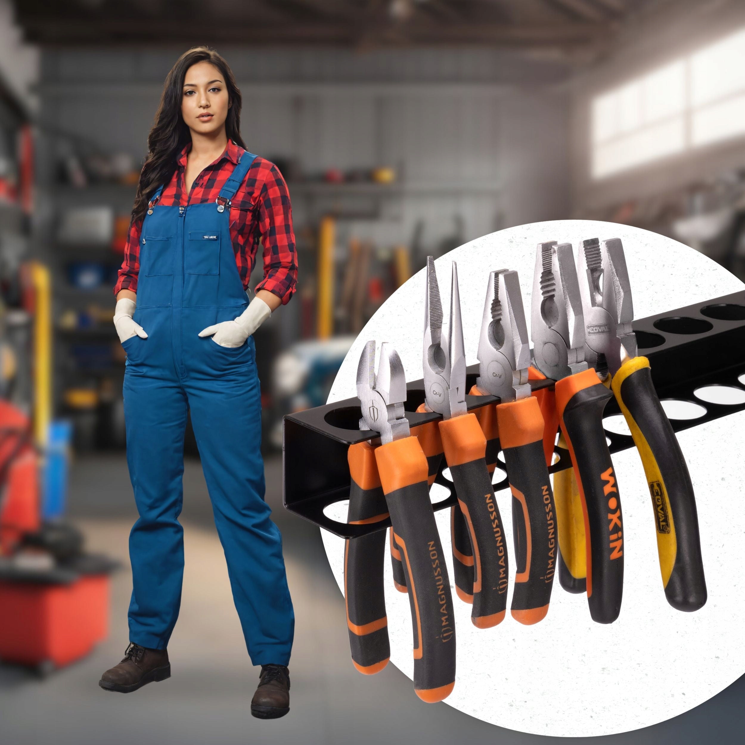 TOOL HANGER WALL COMBINERS FOR WORKSHOP BLACK METAL HANDLE Length 50 cm