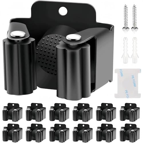 TOOL HOLDER MOP BROOM SET OF 12 PIECES STAINLESS STEEL METAL Brand no brand